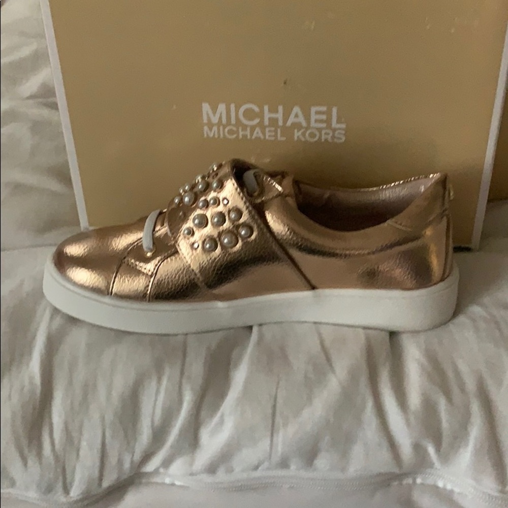 Gold Micheal Kors shoes